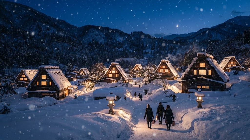 Japón en invierno 2026-27: 10 destinos y festivales de nieve con fechas (Sapporo, Shirakawa-go, Ginzan Onsen…)